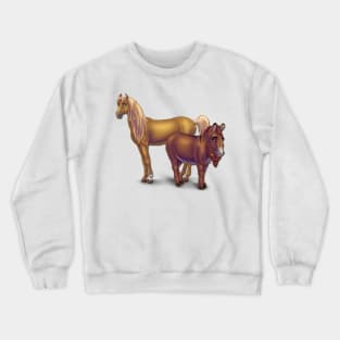 Horse and Donkey Characters Crewneck Sweatshirt